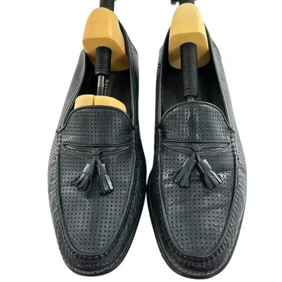 Bally mens dress shoes 12 black leather tassel penny loafers vintage 89s 90s main image 9